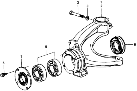 1979 Honda Civic 2 Door ** (1200) ** 4MT Steering Knuckle Diagram