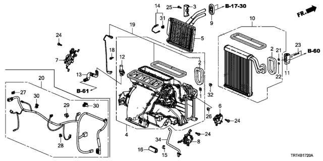 2019 Honda Clarity Fuel Cell Core Heater Sub Assembly Diagram for 79110-TRT-A01