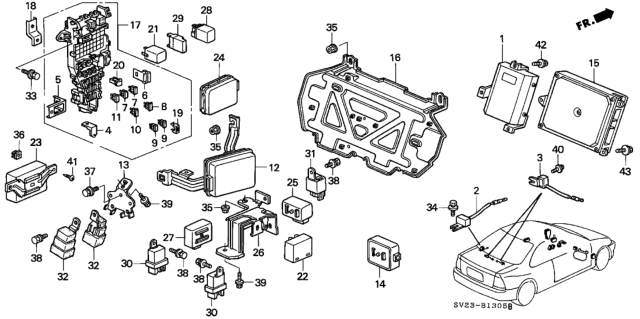 1995 Honda Accord Control Unit (Cabin) Diagram