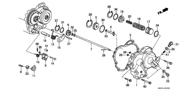 1990 Honda Civic AT Right Side Cover Diagram