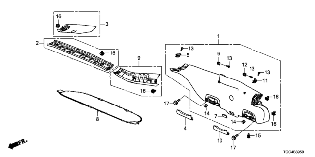 2017 Honda Civic Tailgate Lining Diagram