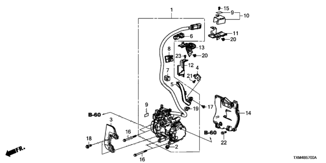 2019 Honda Insight STAY A, COMPR CABLE Diagram for 38892-6L2-A00