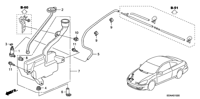2007 Honda Accord 2 Door EXL KA 5MT Windshield Washer Diagram