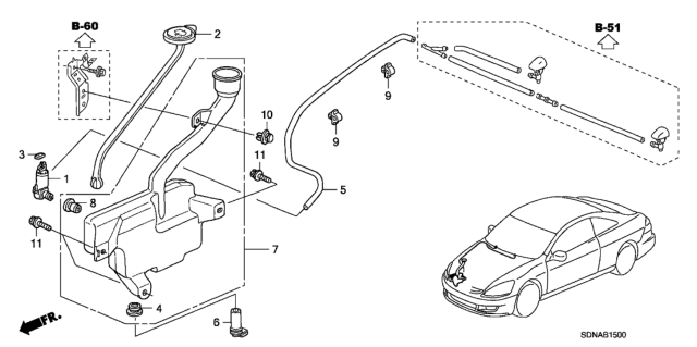 2007 Honda Accord Windshield Washer Diagram