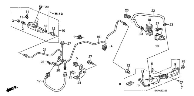 2009 Honda Civic Clutch Master Cylinder (2.0L) Diagram