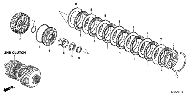 2014 Honda Ridgeline AT Clutch (2nd) Diagram