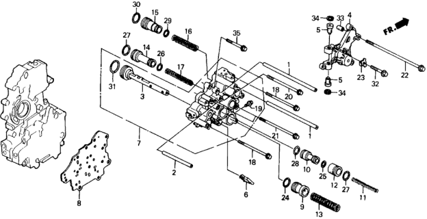 1989 Honda Civic AT Servo Body Diagram