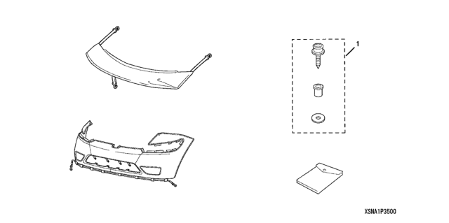 2006 Honda Civic 4 Door EX (NAVIGATION) KA 5MT Nose Mask (Full) Diagram