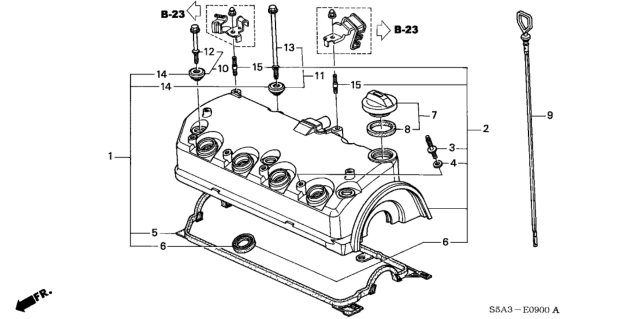 2002 Honda Civic Cylinder Head Cover Diagram