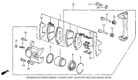 1983 Honda Prelude Spring, Pad Diagram for 45227-SB0-671