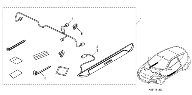 2014 Honda CR-Z Door Trim, Illuminated Diagram