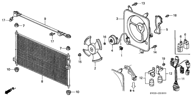 1994 Honda Accord Wire Harness, Air Conditioner (Manual) Diagram for 80460-SV4-A00