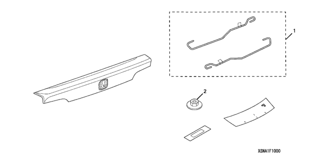 2010 Honda Civic Spoiler, Deck (Urban Titanium Metallic) Diagram for 08F10-SNA-1V0