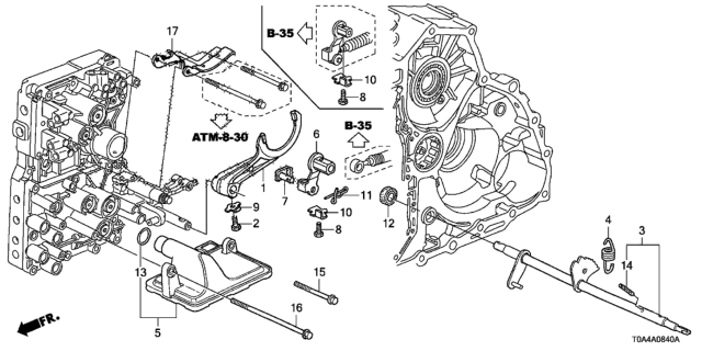 2013 Honda CR-V AT Shift Fork Diagram