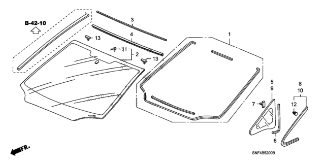 2006 Honda Civic Front Windshield Diagram