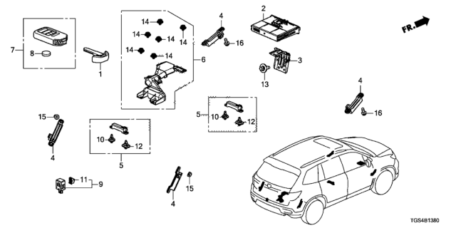 2020 Honda Passport PRTR, RR. FLOOR Diagram for 38388-TGS-A00