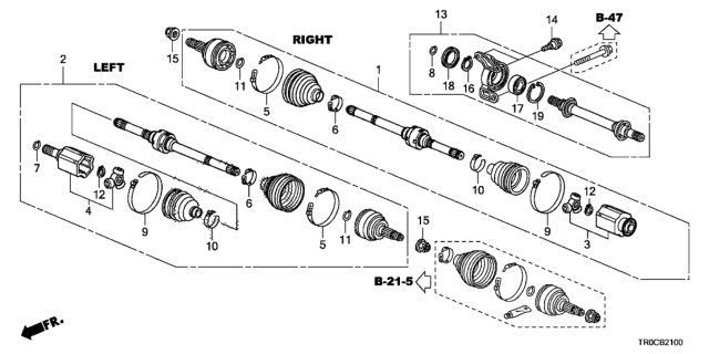 2015 Honda Civic Driveshaft - Half Shaft (1.8L) Diagram