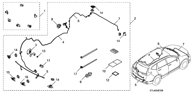 2020 Honda CR-V RETAINER, R Diagram for 08V67-TLA-1M004