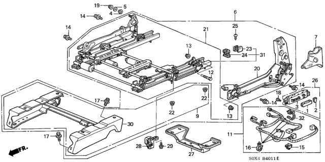 2003 Honda Odyssey Cord, L. Power Seat (8Way) Diagram for 81711-S0X-A63