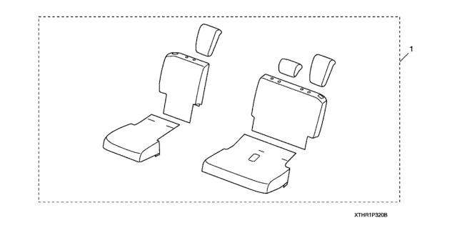 2018 Honda Odyssey 5 Door EX KA 9AT Third Row Seat Cover (Rear Seat) Diagram