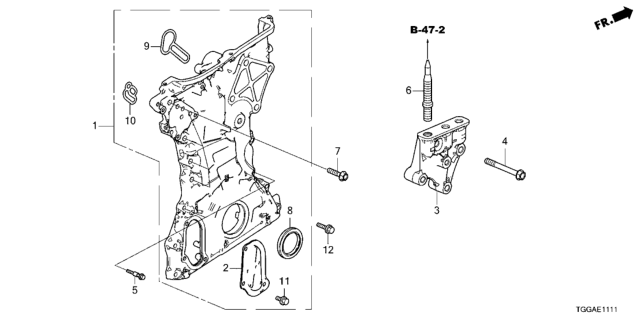 2021 Honda Civic 5 Door TR LE  (LIMITED EDITION) KA 6MT Chain Case Diagram