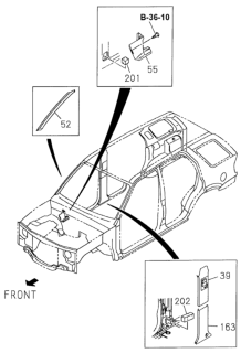 2002 Honda Passport Cover, L. Center Pillar Trim Diagram for 8-97293-829-4