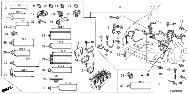 2021 Honda Civic WIRE HARNESS, ENGINE ROOM Diagram for 32200-TGG-A03