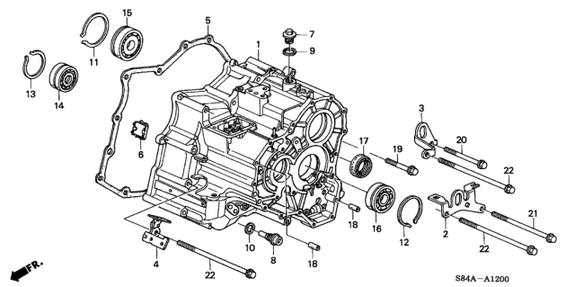 2002 Honda Accord Case, Transmission (DOT) Diagram for 21210-P7X-306