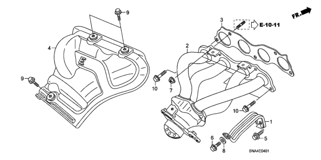 2007 Honda Civic Exhaust Manifold (2.0L) Diagram