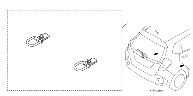 2019 Honda Fit Cargo Tie-Down Loops Diagram