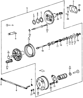 1983 Honda Accord Power Set, Master (8") (A-Q) Diagram for 06464-SA5-000