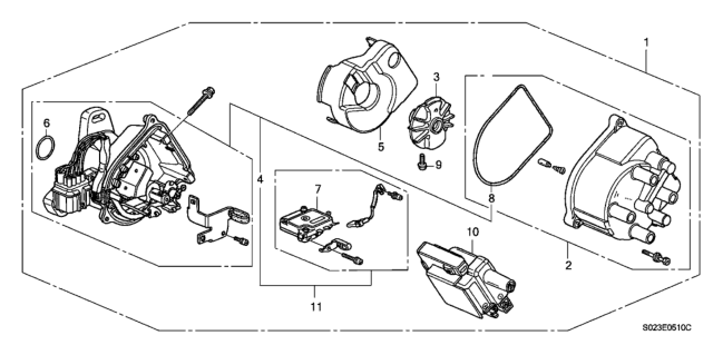 1999 Honda Civic Distributor (TEC - Westec) Diagram