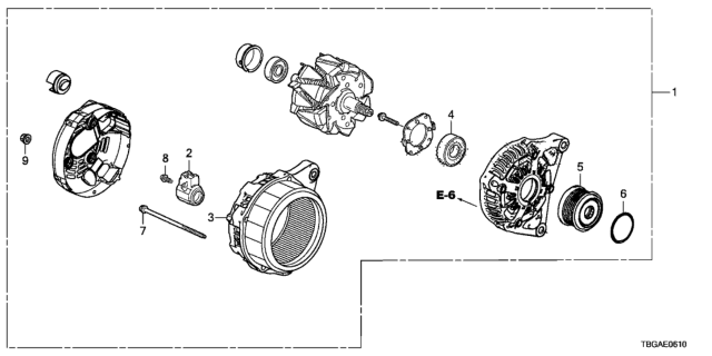 2020 Honda Civic Alternator (Denso) Diagram