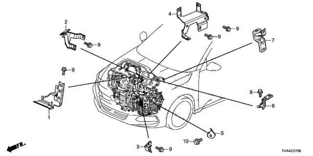 2020 Honda Accord Engine Wire Harness Stay (2.0L) Diagram