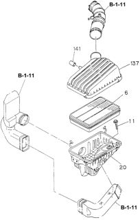 1994 Honda Passport Filter, Air Cleaner Diagram for 8-97064-558-0