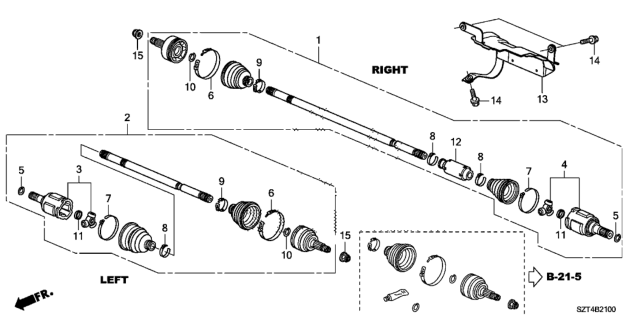 2012 Honda CR-Z Driveshaft Diagram