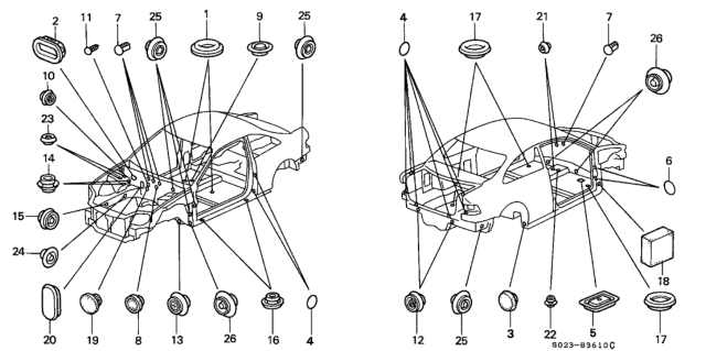 1997 Honda Civic Grommet Diagram