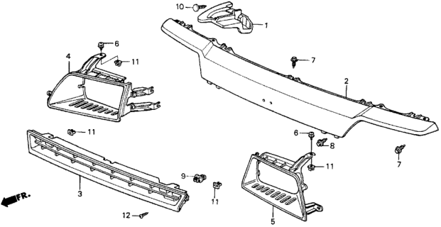 1986 Honda Civic Front Grille Diagram