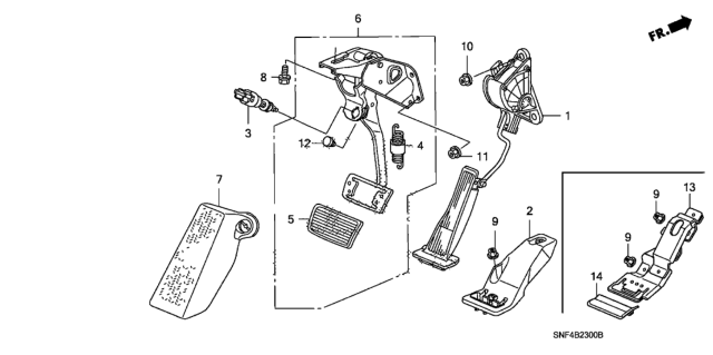 2010 Honda Civic 4 Door GX KA 5AT Pedal Diagram