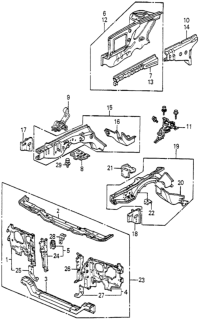 1985 Honda Accord Extension, R. FR. Pillar Diagram for 60531-SA5-671ZZ