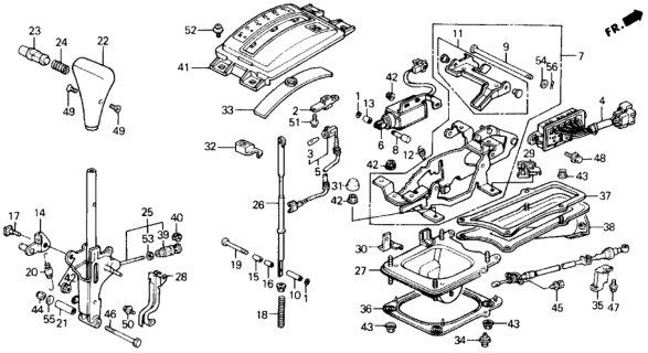 1991 Honda Civic Switch Assembly, Automatic Transaxle Gear Position Diagram for 35700-SH4-A11