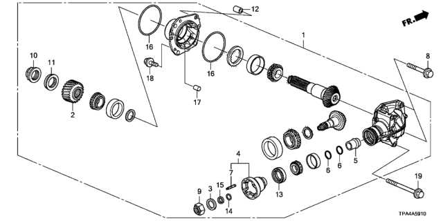 2021 Honda CR-V Hybrid Transfer Assembly Diagram for 29000-5TA-000