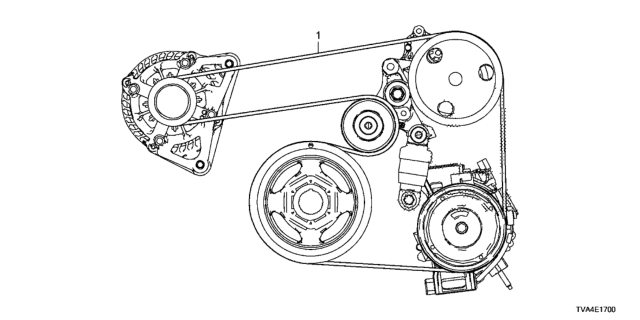 2019 Honda Accord Belt, Alternator (Bando) Diagram for 31110-5AG-Z01