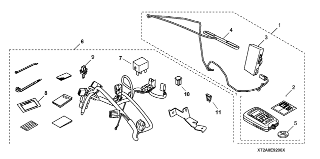 2014 Honda CR-V Remote Engine Starter & Attachment Kit Diagram