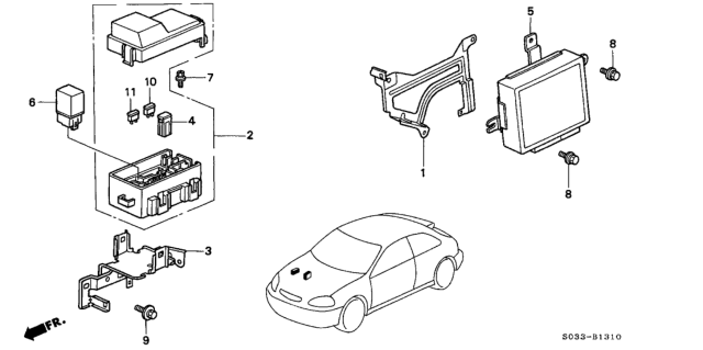 1998 Honda Civic 3 Door DX KA 5MT ABS Unit Diagram