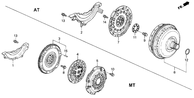 1995 Honda Accord Clutch - Torque Converter Diagram