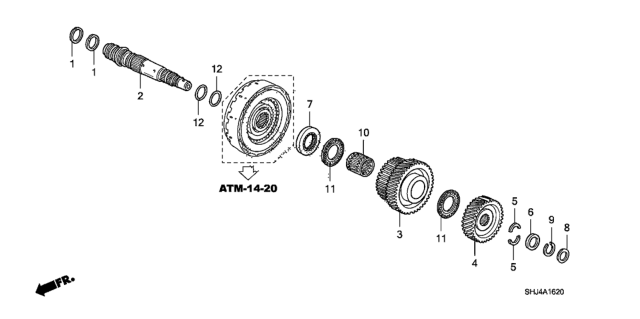 2009 Honda Odyssey AT Third Shaft Diagram