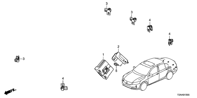 2017 Honda Accord Sensor Assembly, Parking (Kona Coffee Metallic) Diagram for 39680-T0A-R02ZB