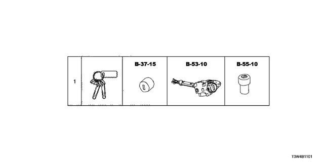 2015 Honda Accord Hybrid Key Cylinder Set Diagram