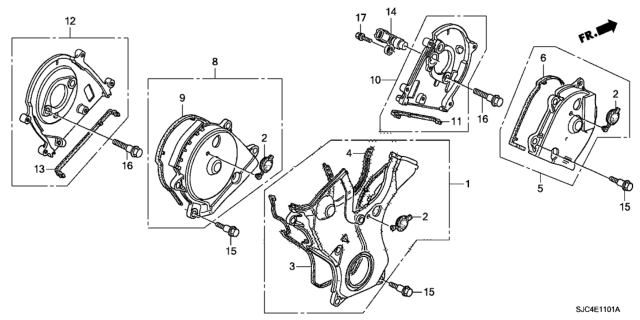 2011 Honda Ridgeline Timing Belt Cover Diagram